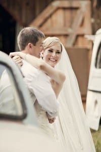 A bride showing off her teeth whitening from your Asheville Family Dentist